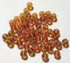 25 8mm Round Transparent Topaz Glass Beads